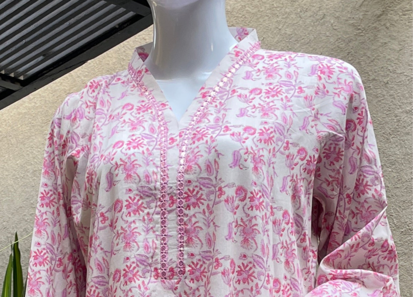 Women's Lawn 2 Piece Co-ord Suit with Lace Detailing