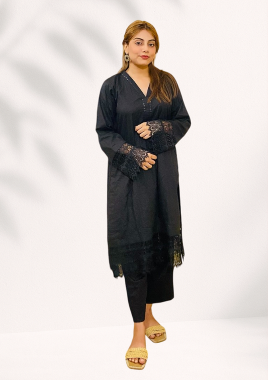 Women's Cambric 2 Piece Suit with Embroidery