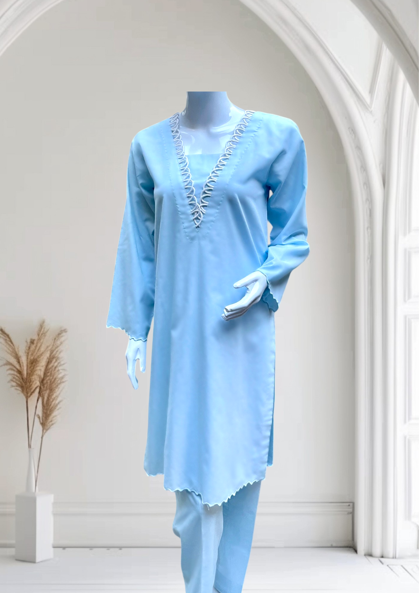 Women's Cambric 2 Piece Suit with Embroidery