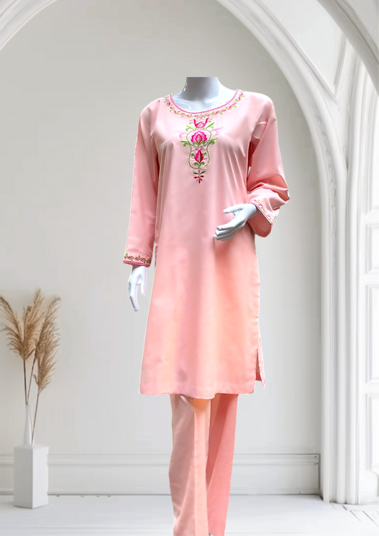 Women's Cambric 2 Piece Suit with Embroidery