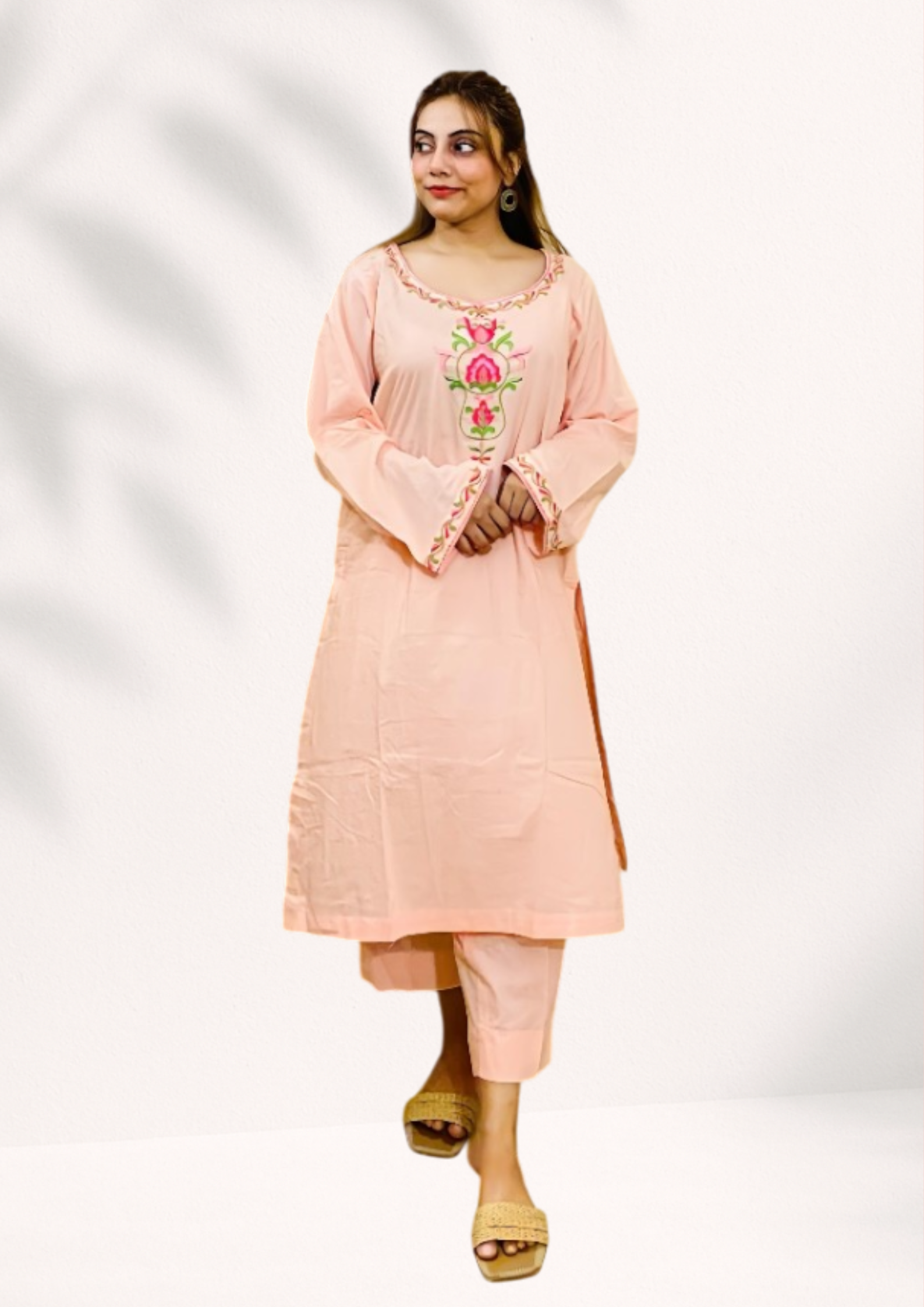 Women's Cambric 2 Piece Suit with Embroidery
