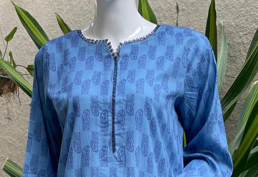 Women's Lawn 2 Piece Co-ord Suit with Lace Detailing