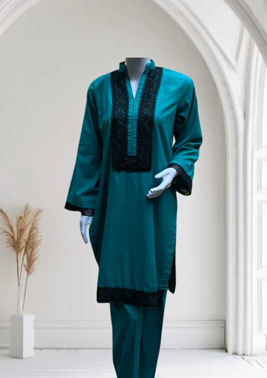 Women's Cambric 2 Piece Suit with Embroidery